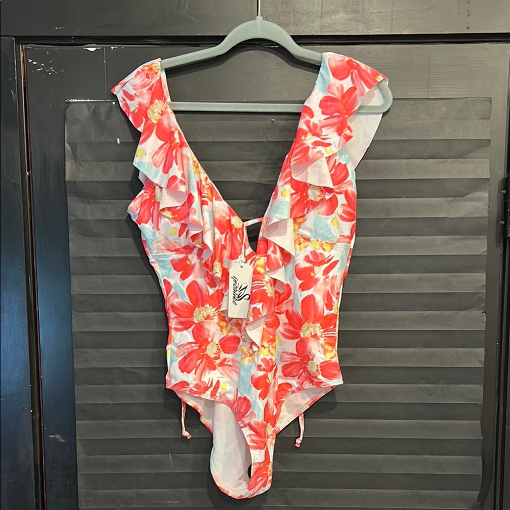Floral Ruffle One-Piece Swimsuit